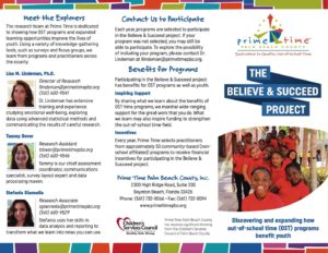 Primetime Palm Beach County Believe Succeed Trifold Brochure Front