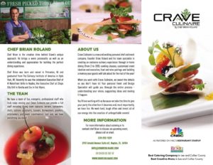 Crave Culinaire Trifold Brochure Front